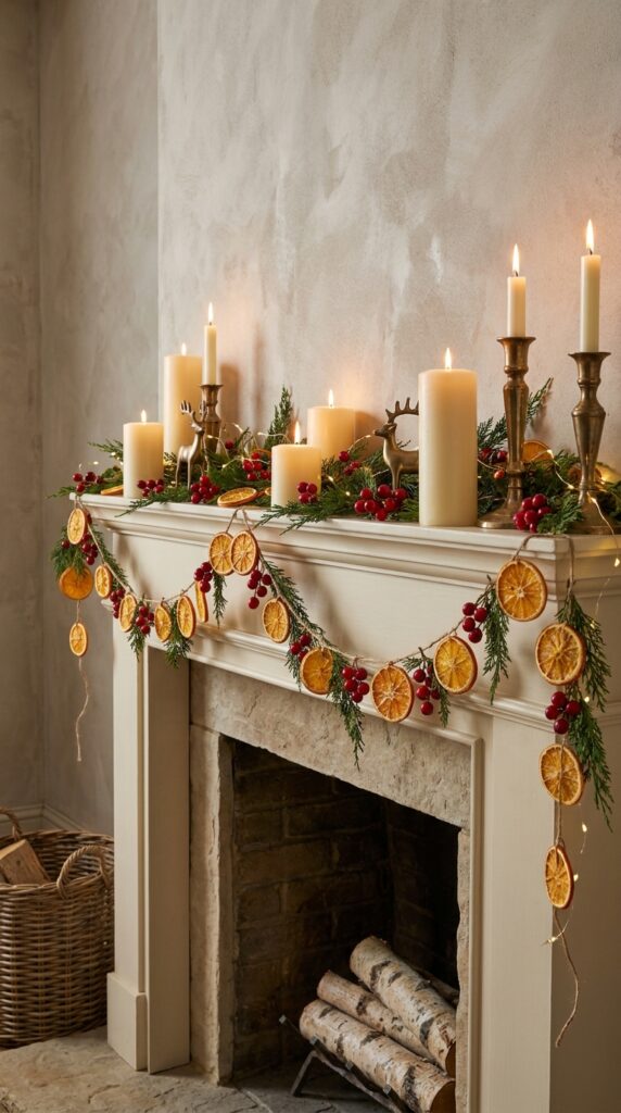 Dried Orange and Cranberry Christmas Garland