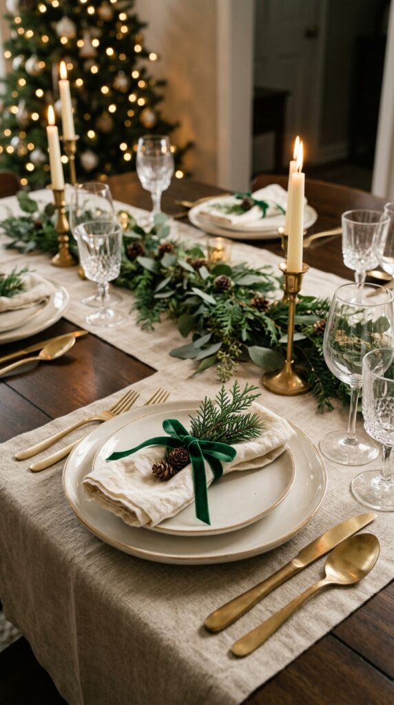 Emerald Velvet Napkin Bows