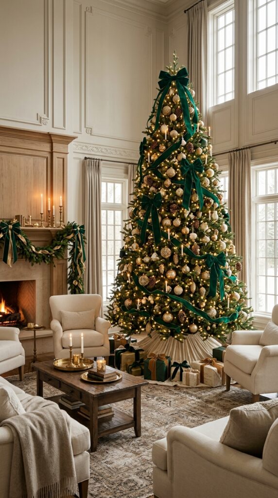 Emerald Velvet Ribbon and Gold Decor