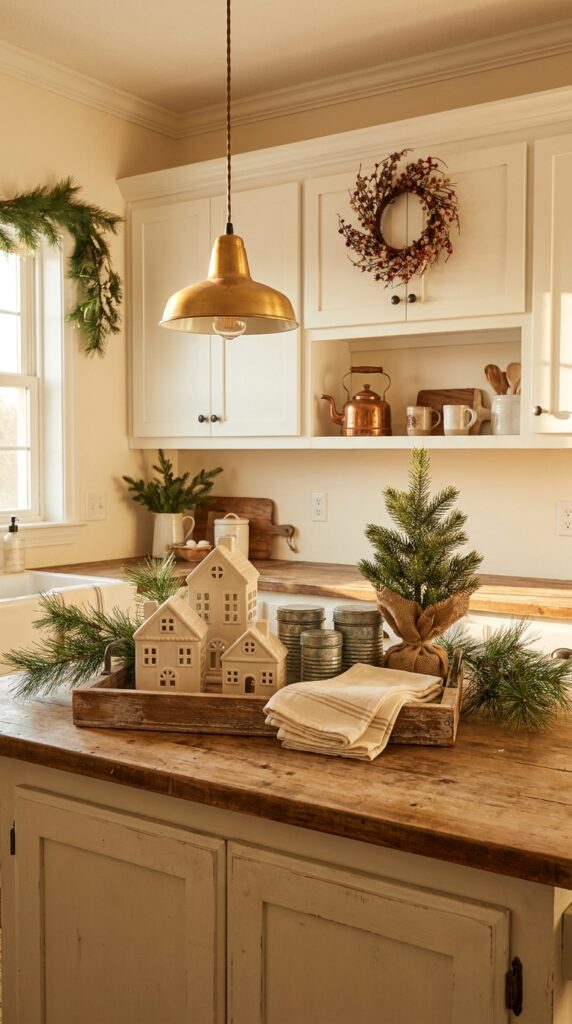 Farmhouse Gingerbread House Kitchen Styling
