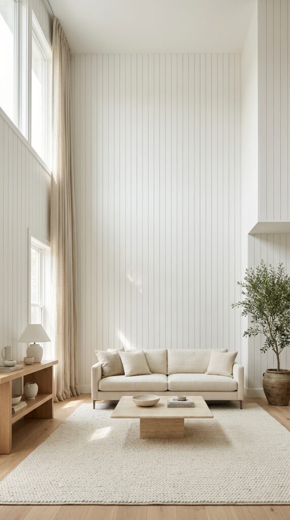 Floor-to-Ceiling Vertical Shiplap Walls