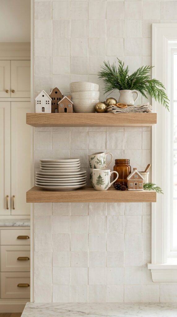 Gingerbread House Kitchen Shelf Styling