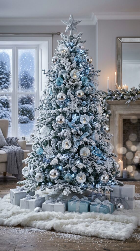 Icy Silver Chrome Christmas Tree