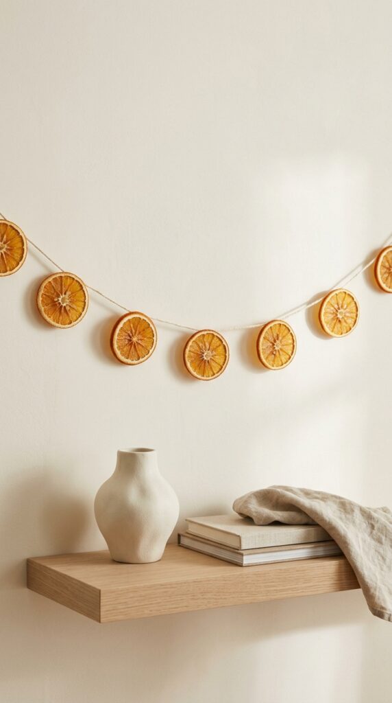 Minimalist Dried Orange Garland for Neutral Homes