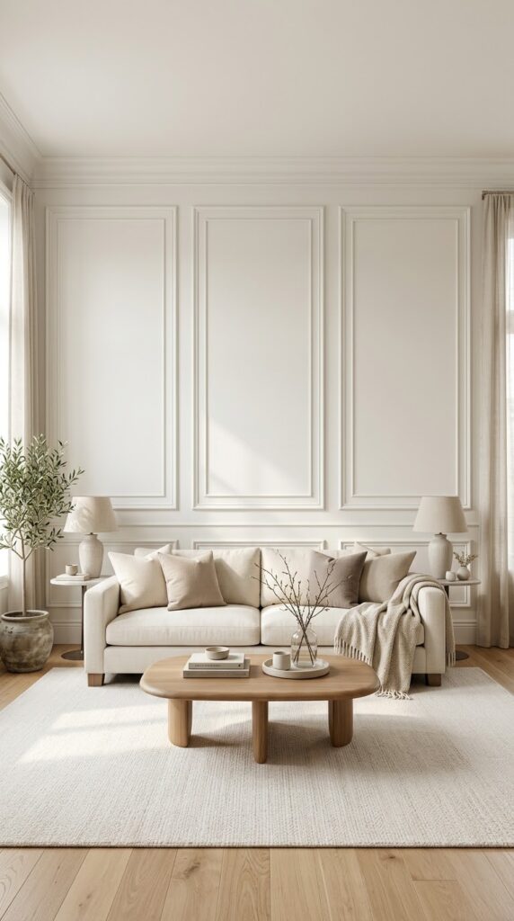 Picture Frame Molding Behind the Sofa
