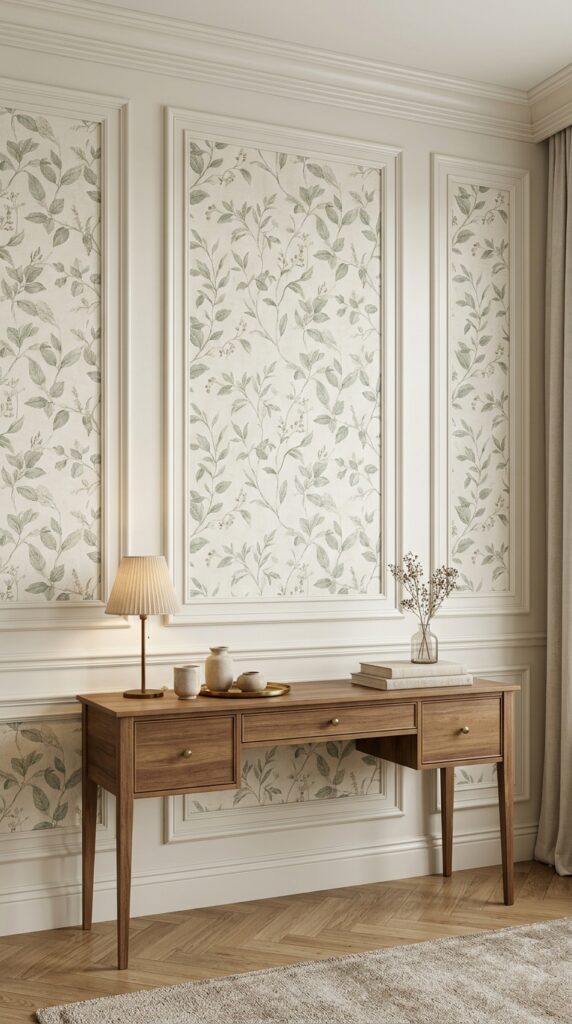 Picture Frame Molding with Wallpaper